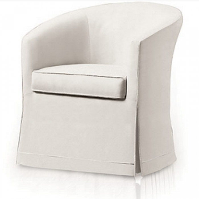 Circle armchair in refined or elegant fabric or eco-leather