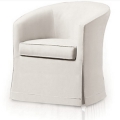 Amelia armchair in refined or elegant fabric or eco-leather