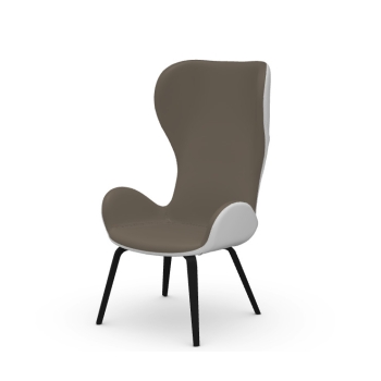 Dalia AP/PE LN TS Waiting Chair with wooden frame and padded seat by Midj