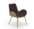 Dalia AP/PE LN TS Waiting Chair with wooden frame and padded seat by Midj
