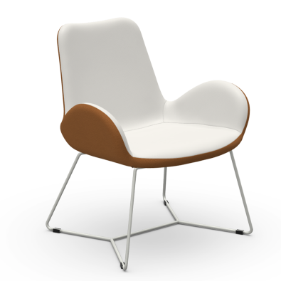 Dalia AP/PE M TS Waiting Chair with metal base and padded seat by Midj