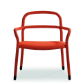 Pippi AP R_TS Waiting Armchair with metal armrests covered in fabric by Midj