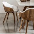 Danny PB L TS armchair with wooden structure and upholstered seat by Midj