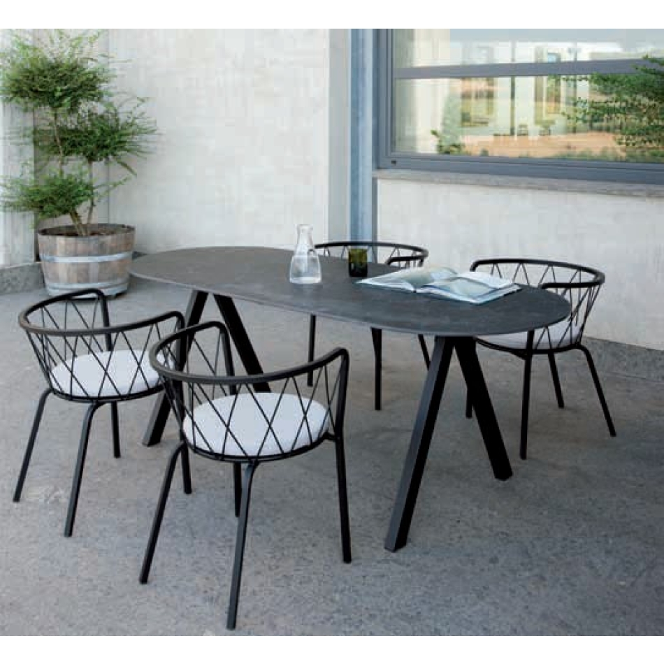 Desiree Garden Armchair by Vermobil in Iron