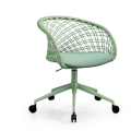 P47 P GX TS_CU swivel armchair with leather backrest and upholstered in fabric or leather by Midj