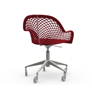 Guapa M CU armchair with wheels and leather seat by Midj