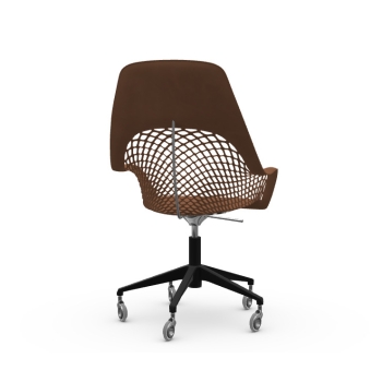 Guapa M CU armchair with wheels and leather seat by Midj