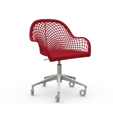 Guapa M CU armchair with wheels and leather seat by Midj
