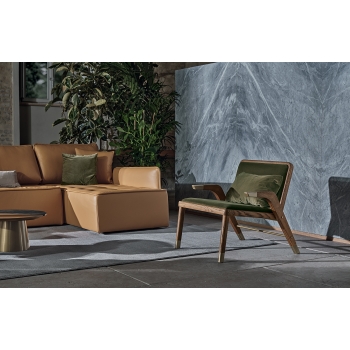 Lady armchair by Bontempi in solid wood padded and upholstered
