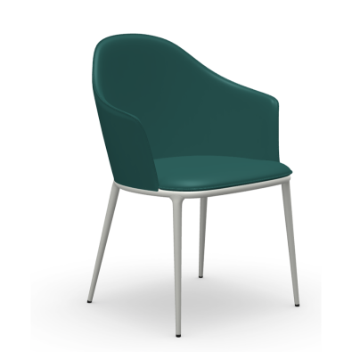 Lea PM CU armchair in metal and leather by Midj