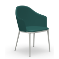 Lea PM CU armchair in metal and leather by Midj