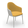 Lea PM TS armchair upholstered in fabric or leather by Midj