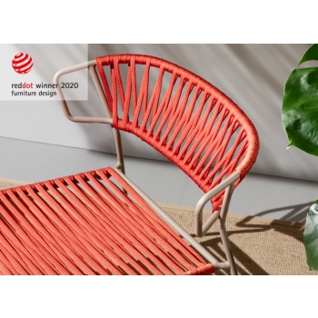 Lisa Lounge Filò armchair in Scab design nautical rope webbing