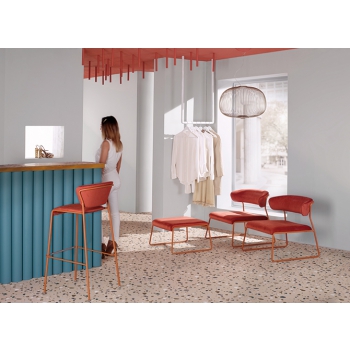 Lisa Filò stool in nautical rope webbing Scab design
