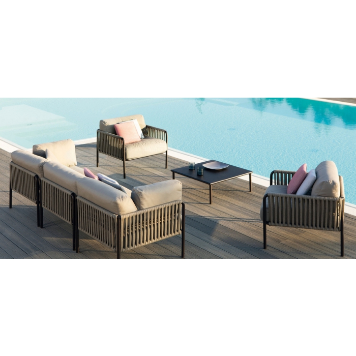 Key West KW66X iron and fabric and rope armchair by Vermobil