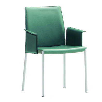Nuvola PB M CU armchair in metal and leather by Midj