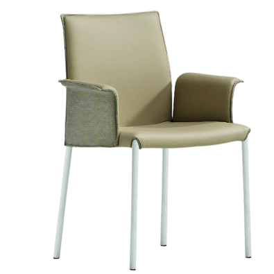 Nuvola PB M TS armchair in metal covered in fabric or leather by Midj