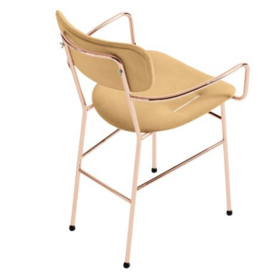 Piuma PM CU armchair in metal and leather by Midj