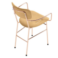 Piuma PM CU armchair in metal and leather by Midj