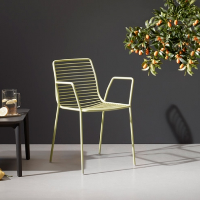 Summer armchair in galvanized steel Scab design