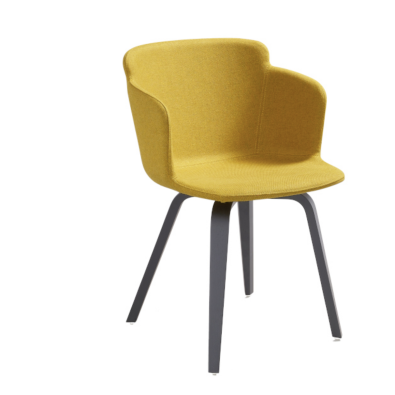 Calla SL armchair with wooden base and polypropylene or padded shell by Midj