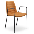Cover PM TS metal armchair upholstered in fabric or leather by Midj