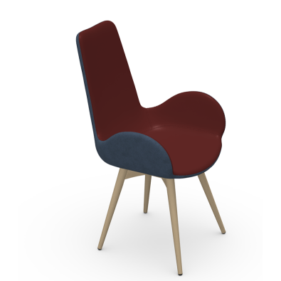 Dalia PA L_R TS armchair in wood padded and covered in fabric by Midj