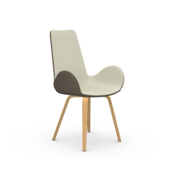 Dalia PB/PA armchair in wood and padded seat by Midj