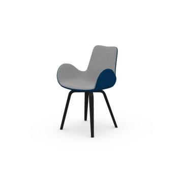 Dalia PB/PA armchair in wood and padded seat by Midj