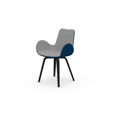 Dalia PB/PA armchair in wood and padded seat by Midj