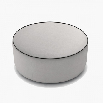 Barry round ottoman in fabric or eco-leather
