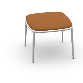 Lea TS stool in metal covered in fabric or leather by Midj