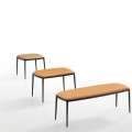 Lea M TS pouf in metal covered in fabric or leather by Midj
