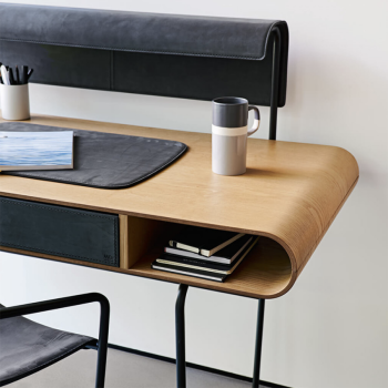 Apelle desk in metal and wood with lighting by Midj