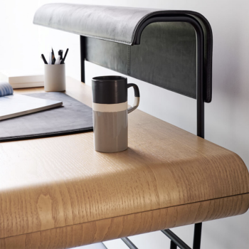 Apelle desk in metal and wood with lighting by Midj