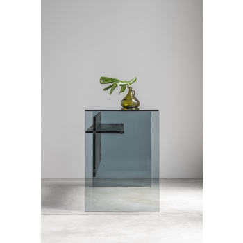 Scriba PC desk by Pezzani in tempered glass 