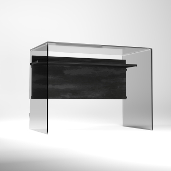 Scriba PC desk by Pezzani in tempered glass