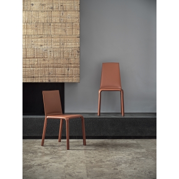 Alice chair by Bontempi in steel completely covered in padded leather