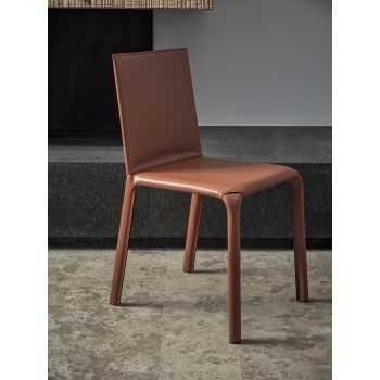Alice chair by Bontempi in steel completely covered in padded leather