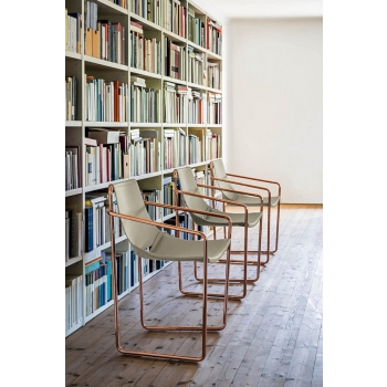 Apelle chair by Midj with leather seat