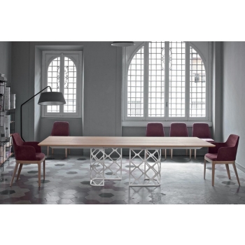 Bontempi Margot chair with wooden or lacquered steel structure, padded