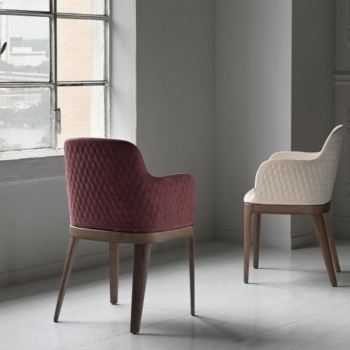 Bontempi Margot chair with wooden or lacquered steel structure, padded