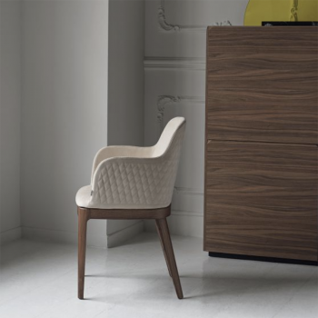 Bontempi Margot chair with wooden or lacquered steel structure, padded