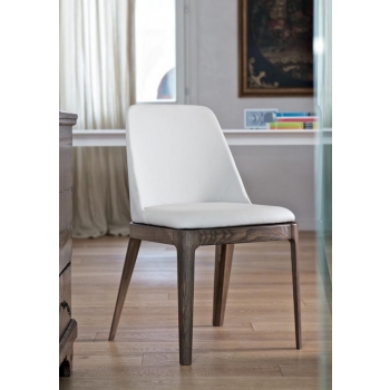 Bontempi Margot chair with structure in wood or padded lacquered steel