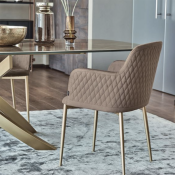 Bontempi Margot chair with structure in wood or padded lacquered steel