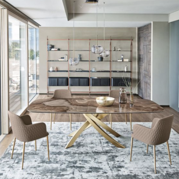 Bontempi Margot chair with wooden or lacquered steel structure, padded