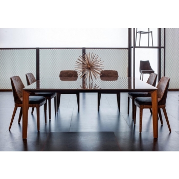 Bontempi Margot chair with wooden or lacquered steel structure, padded