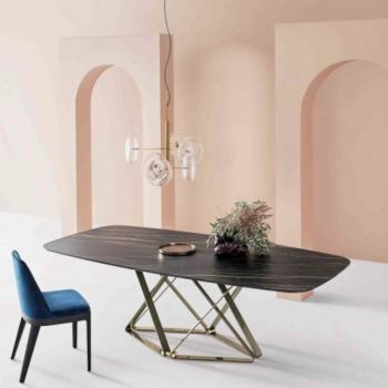 Bontempi Margot chair with wooden or lacquered steel structure, padded