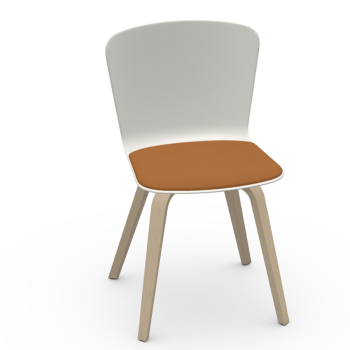 Calla SL chair with wooden base and polypropylene or padded shell by Midj