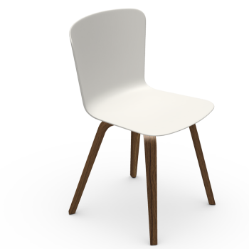 Calla SL chair with wooden base and polypropylene or padded shell by Midj